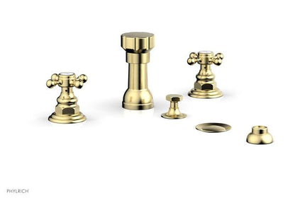 Phylrich - Hex Traditional Four Hole Bidet Set - Cross Handles