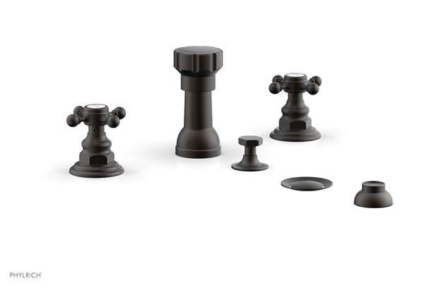 Phylrich - Hex Traditional Four Hole Bidet Set - Cross Handles