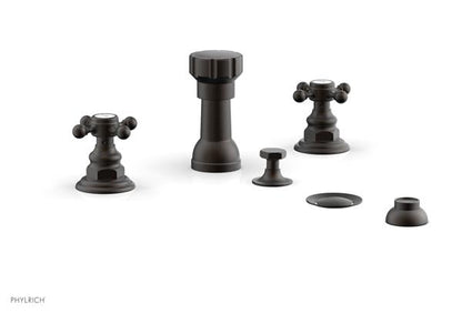 Phylrich - Hex Traditional Four Hole Bidet Set - Cross Handles