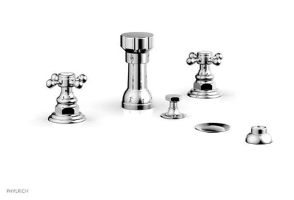 Phylrich - Hex Traditional Four Hole Bidet Set - Cross Handles