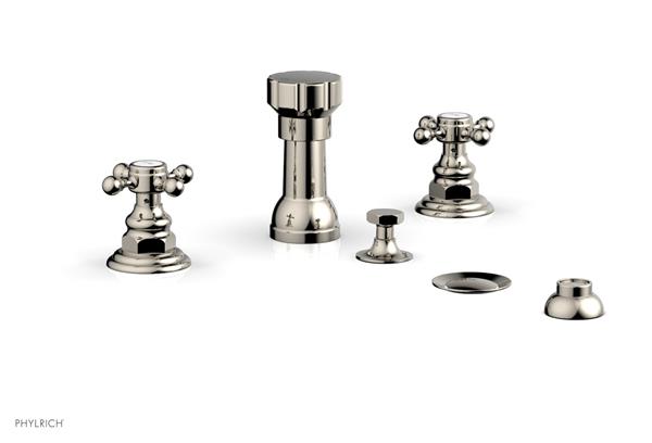 Phylrich - Hex Traditional Four Hole Bidet Set - Cross Handles