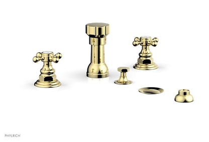 Phylrich - Hex Traditional Four Hole Bidet Set - Cross Handles