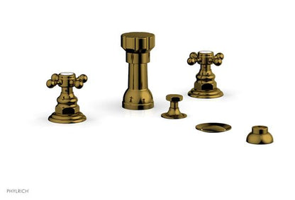 Phylrich - Hex Traditional Four Hole Bidet Set - Cross Handles