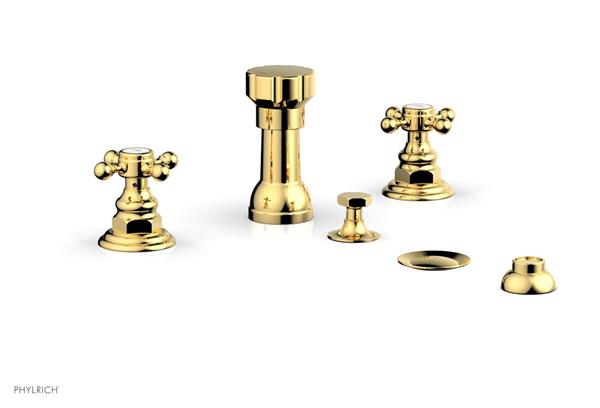 Phylrich - Hex Traditional Four Hole Bidet Set - Cross Handles