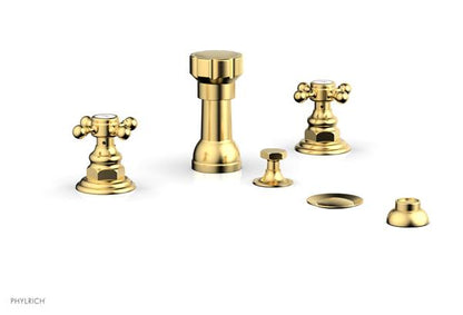 Phylrich - Hex Traditional Four Hole Bidet Set - Cross Handles
