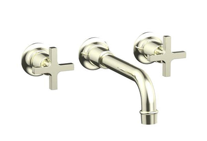 Phylrich - Hex Modern Wall Lavatory Set 8 1/4 Inch Spout - Cross Handles
