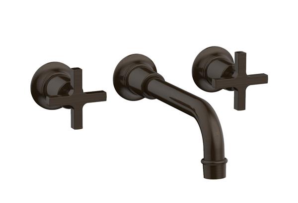 Phylrich - Hex Modern Wall Lavatory Set 8 1/4 Inch Spout - Cross Handles