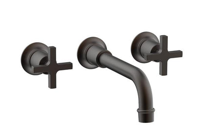 Phylrich - Hex Modern Wall Lavatory Set 8 1/4 Inch Spout - Cross Handles
