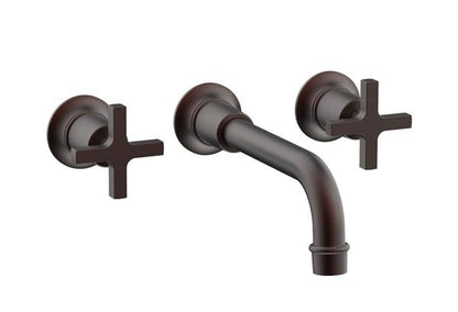 Phylrich - Hex Modern Wall Lavatory Set 8 1/4 Inch Spout - Cross Handles