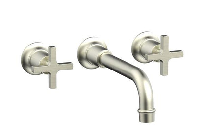 Phylrich - Hex Modern Wall Lavatory Set 8 1/4 Inch Spout - Cross Handles