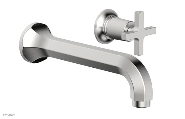 Phylrich - Hex Modern Single Handle Wall Lavatory Set - Cross Handle