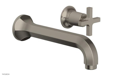 Phylrich - Hex Modern Single Handle Wall Lavatory Set - Cross Handle