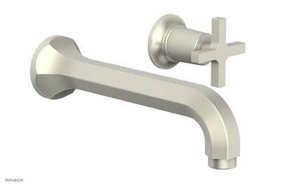 Phylrich - Hex Modern Single Handle Wall Lavatory Set - Cross Handle