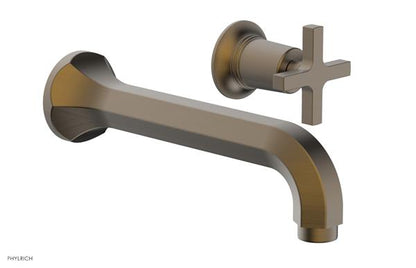 Phylrich - Hex Modern Single Handle Wall Lavatory Set - Cross Handle