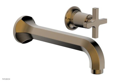 Phylrich - Hex Modern Single Handle Wall Lavatory Set - Cross Handle