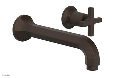 Phylrich - Hex Modern Single Handle Wall Lavatory Set - Cross Handle