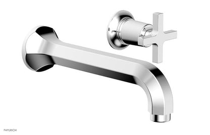 Phylrich - Hex Modern Single Handle Wall Lavatory Set - Cross Handle
