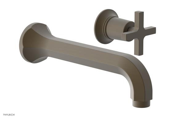 Phylrich - Hex Modern Single Handle Wall Lavatory Set - Cross Handle