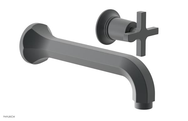 Phylrich - Hex Modern Single Handle Wall Lavatory Set - Cross Handle