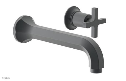 Phylrich - Hex Modern Single Handle Wall Lavatory Set - Cross Handle