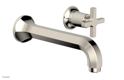 Phylrich - Hex Modern Single Handle Wall Lavatory Set - Cross Handle