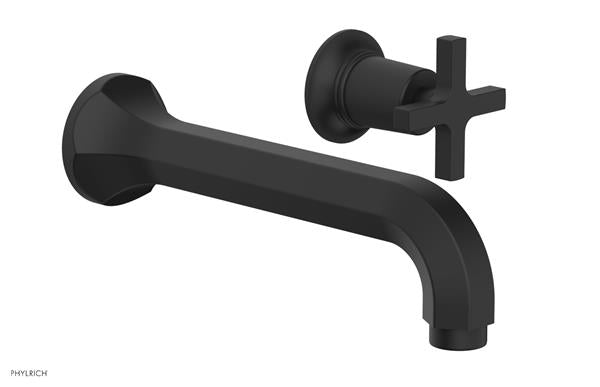 Phylrich - Hex Modern Single Handle Wall Lavatory Set - Cross Handle