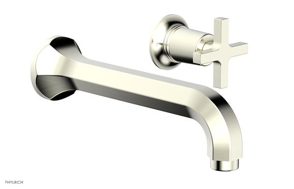 Phylrich - Hex Modern Single Handle Wall Lavatory Set - Cross Handle