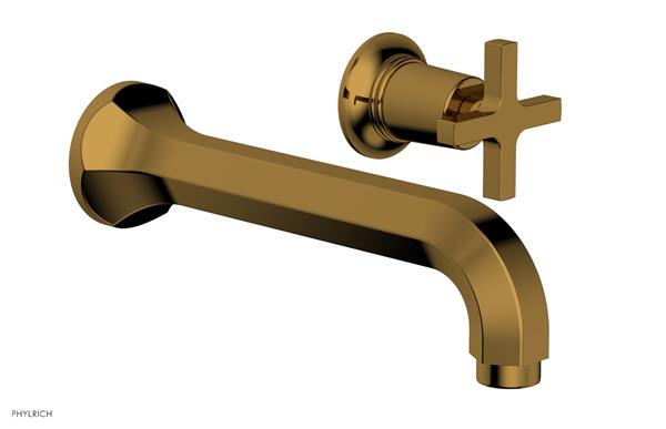 Phylrich - Hex Modern Single Handle Wall Lavatory Set - Cross Handle
