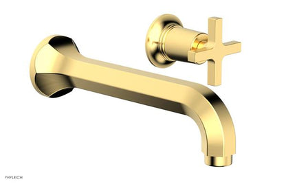 Phylrich - Hex Modern Single Handle Wall Lavatory Set - Cross Handle