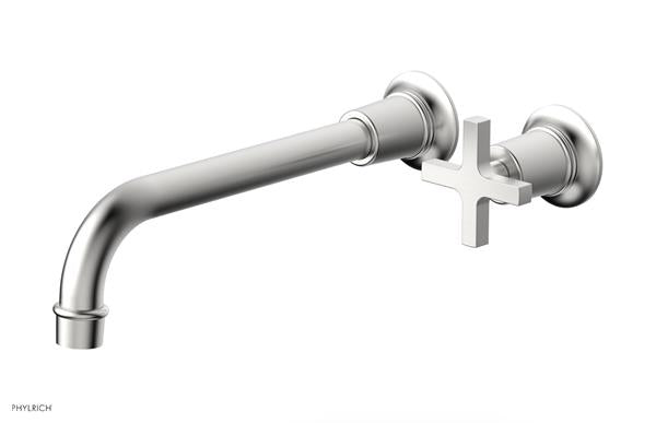 Phylrich - Hex Modern 10 Inch Inch Single Handle Wall Lavatory Set - Cross Handle