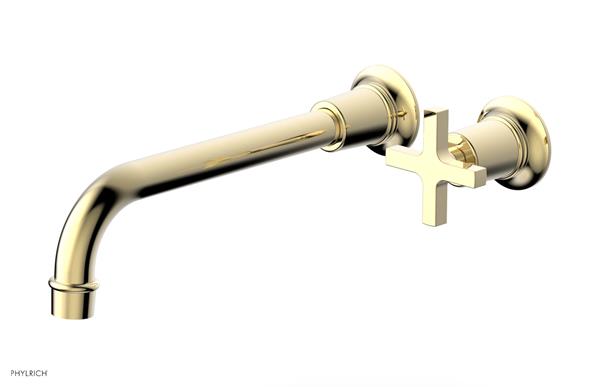 Phylrich - Hex Modern 10 Inch Inch Single Handle Wall Lavatory Set - Cross Handle