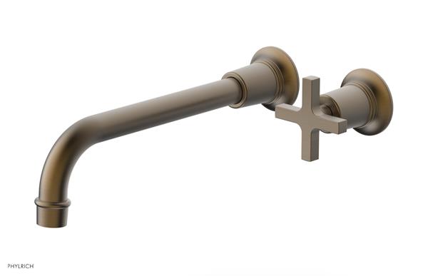 Phylrich - Hex Modern 10 Inch Inch Single Handle Wall Lavatory Set - Cross Handle