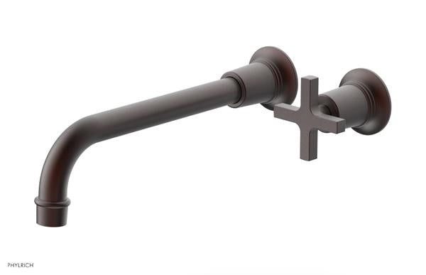 Phylrich - Hex Modern 10 Inch Inch Single Handle Wall Lavatory Set - Cross Handle