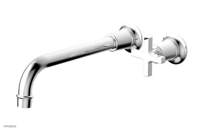 Phylrich - Hex Modern 10 Inch Inch Single Handle Wall Lavatory Set - Cross Handle