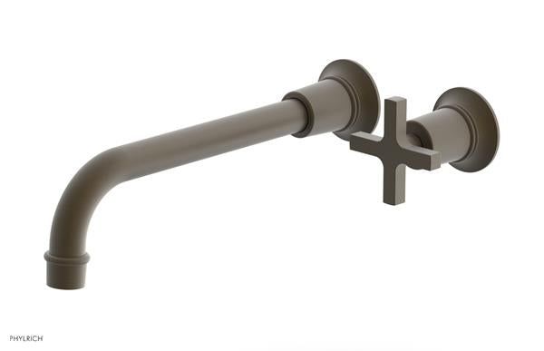 Phylrich - Hex Modern 10 Inch Inch Single Handle Wall Lavatory Set - Cross Handle