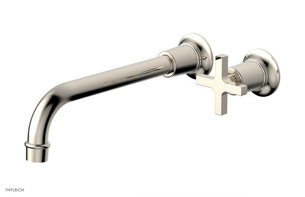 Phylrich - Hex Modern 10 Inch Inch Single Handle Wall Lavatory Set - Cross Handle