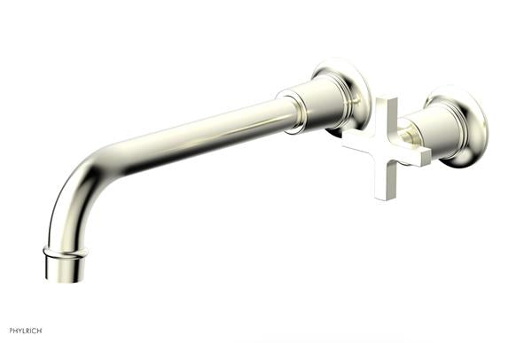 Phylrich - Hex Modern 10 Inch Inch Single Handle Wall Lavatory Set - Cross Handle