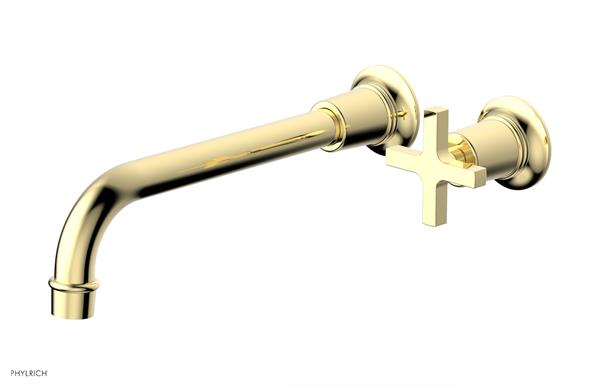 Phylrich - Hex Modern 10 Inch Inch Single Handle Wall Lavatory Set - Cross Handle