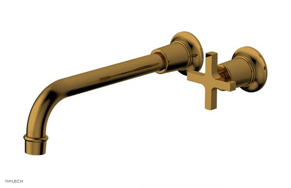 Phylrich - Hex Modern 10 Inch Inch Single Handle Wall Lavatory Set - Cross Handle