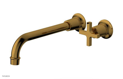 Phylrich - Hex Modern 10 Inch Inch Single Handle Wall Lavatory Set - Cross Handle