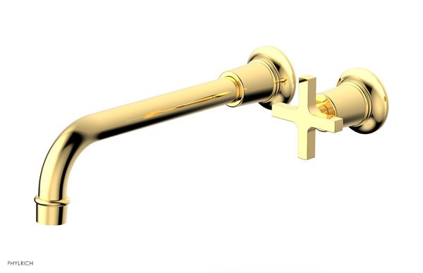 Phylrich - Hex Modern 10 Inch Inch Single Handle Wall Lavatory Set - Cross Handle