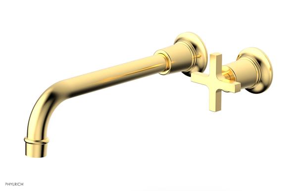 Phylrich - Hex Modern 10 Inch Inch Single Handle Wall Lavatory Set - Cross Handle