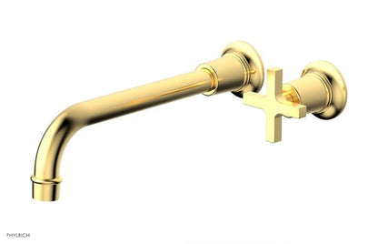 Phylrich - Hex Modern 10 Inch Inch Single Handle Wall Lavatory Set - Cross Handle