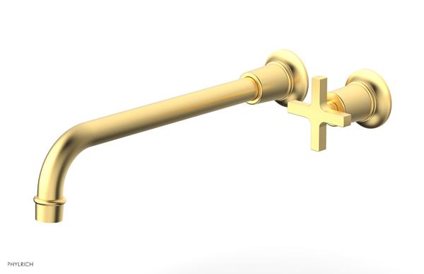Phylrich - Hex Modern 12 Inch Inch Single Handle Wall Lavatory Set - Cross Handle