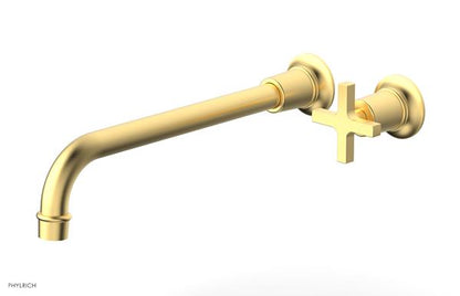 Phylrich - Hex Modern 12 Inch Inch Single Handle Wall Lavatory Set - Cross Handle