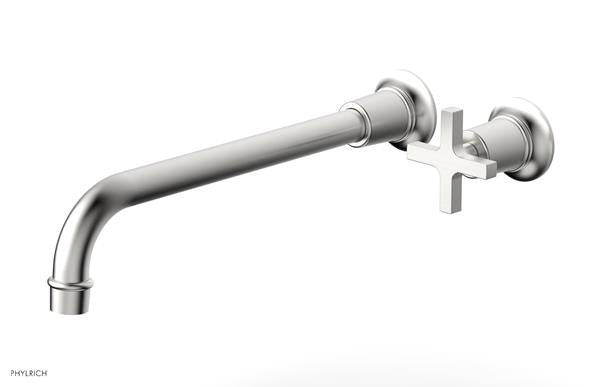 Phylrich - Hex Modern 12 Inch Inch Single Handle Wall Lavatory Set - Cross Handle