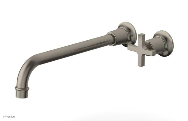 Phylrich - Hex Modern 12 Inch Inch Single Handle Wall Lavatory Set - Cross Handle