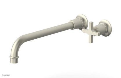 Phylrich - Hex Modern 12 Inch Inch Single Handle Wall Lavatory Set - Cross Handle