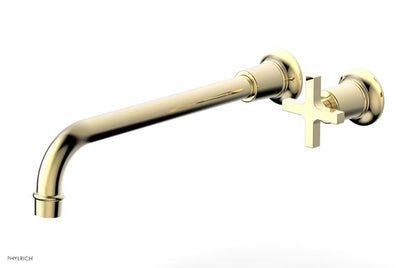 Phylrich - Hex Modern 12 Inch Inch Single Handle Wall Lavatory Set - Cross Handle