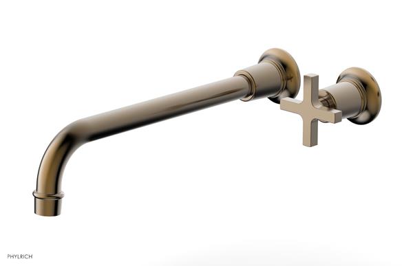 Phylrich - Hex Modern 12 Inch Inch Single Handle Wall Lavatory Set - Cross Handle